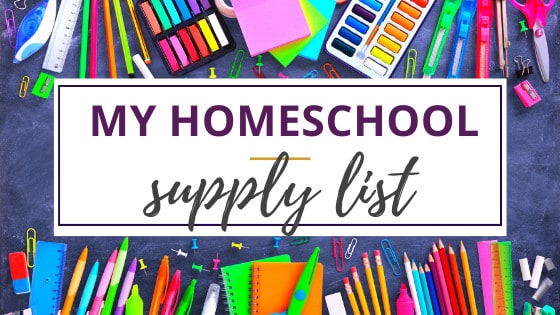 school supplies from the homeschool supply list
